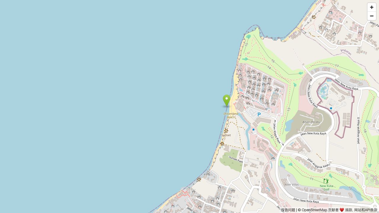 Dreamland海岸与陆侧道路，北向上；标记为来源海岸参考位置，不是入口或已测破浪区。