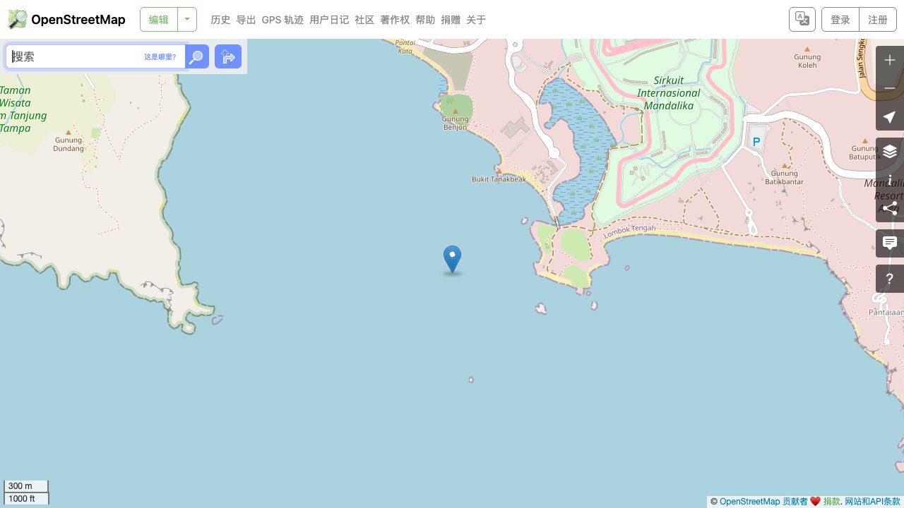 Segar海岸背景;地图针位于海面,不代表浪峰、入口或停车处。